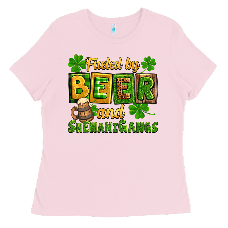 St. Patrick's Fueled By Beer And Shenanigangs Ladies Tee by OliviaCreatesArt | Teevron