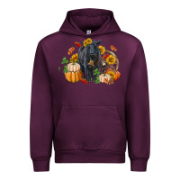 Mauve Wine Fall black angus Urban Hoodie - RanaPortraitStore
