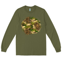 Army Green camouflage and leopard patch  2 Long Sleeve Tee - BundleAndBundleShop