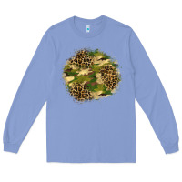 Colony Blue camouflage and leopard patch  2 Long Sleeve Tee - BundleAndBundleShop