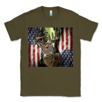Army Green usa deer hunting woods Classic Tee - CowGirlArtShop