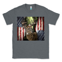 Charcoal Heather usa deer hunting woods Classic Tee - CowGirlArtShop