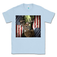 Dusty Blue usa deer hunting woods Classic Tee - CowGirlArtShop