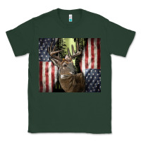 Sports Green usa deer hunting woods Classic Tee - CowGirlArtShop