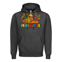 Charcoal Heather mamita and sombrero with lime flowers Zipper Hoodie - AdoDesignShop
