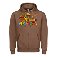 Chestnut mamita and sombrero with lime flowers Zipper Hoodie - AdoDesignShop