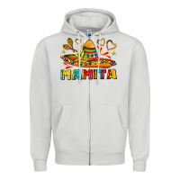 Dove Grey mamita and sombrero with lime flowers Zipper Hoodie - AdoDesignShop