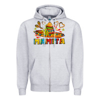Heather Grey mamita and sombrero with lime flowers Zipper Hoodie - AdoDesignShop