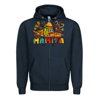 Navy mamita and sombrero with lime flowers Zipper Hoodie - AdoDesignShop