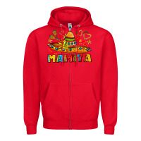 Red mamita and sombrero with lime flowers Zipper Hoodie - AdoDesignShop