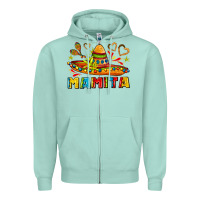 Seafoam mamita and sombrero with lime flowers Zipper Hoodie - AdoDesignShop