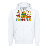 White mamita and sombrero with lime flowers Zipper Hoodie - AdoDesignShop