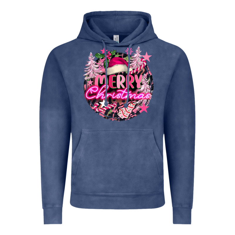 Pink Merry Christmas Vintage Hoodie by FaDigitalArtStudio | Teevron