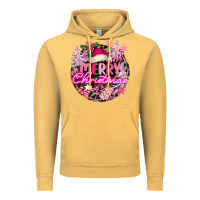 Vintage Mustard pink merry christmas Vintage Hoodie - FaDigitalArtStudio
