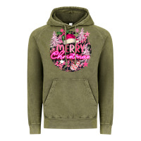 Vintage Olive pink merry christmas Vintage Hoodie - FaDigitalArtStudio