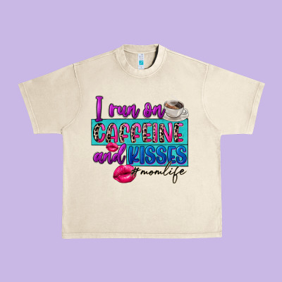 I Run On Caffeine And Kisses Urban Heavy Tee Designed By Fadigitalartstudio