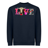 Navy love with holstein cow Heavyweight Sweatshirt - AdoDesignShop