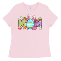 Bubblegum Pink Easter mom Ladies Tee - OliviaCreatesArt