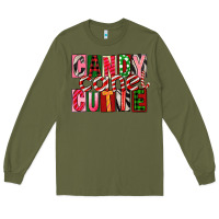 Army Green Candy Cane Cutie Long Sleeve Tee - FaDigitalArtStudio