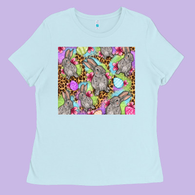 Easter Bunnys Eggs Ladies Tee Designed By Oliviacreatesart