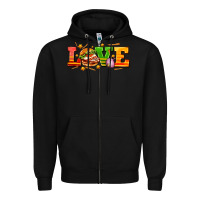 Black love with hamburger Zipper Hoodie - AdoDesignShop