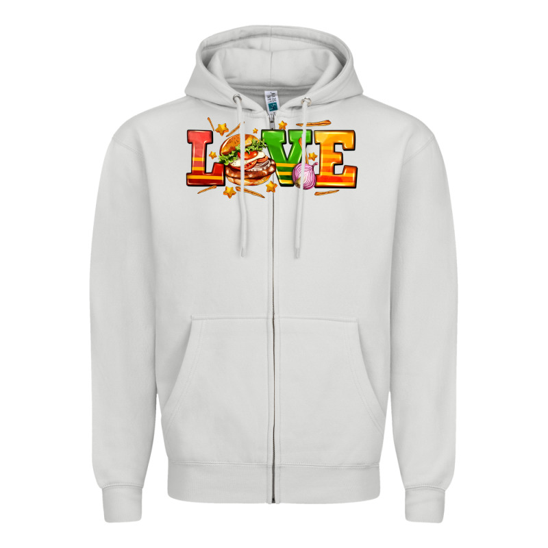 Love With Hamburger Zipper Hoodie by AdoDesignShop | Teevron