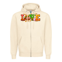 Sandshell love with hamburger Zipper Hoodie - AdoDesignShop