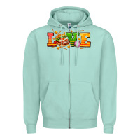 Seafoam love with hamburger Zipper Hoodie - AdoDesignShop