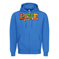 True Royal love with hamburger Zipper Hoodie - AdoDesignShop