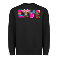 Black love with braunvieh cow Heavyweight Sweatshirt - AdoDesignShop