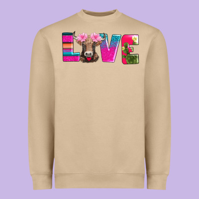 Love With Braunvieh Cow Heavyweight Sweatshirt Designed By Adodesignshop