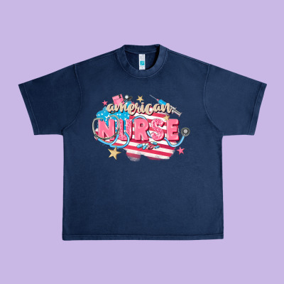 American Nurse Urban Heavy Tee Designed By Fadigitalartstudio
