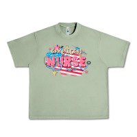 Oil Green American Nurse Urban Heavy Tee - FaDigitalArtStudio