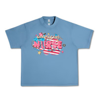 Pebble Blue American Nurse Urban Heavy Tee - FaDigitalArtStudio