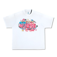 White American Nurse Urban Heavy Tee - FaDigitalArtStudio