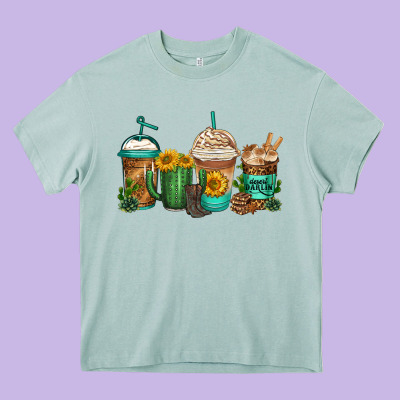 Desert Darlin Coffee Cups Heavy Core Tee Designed By Jasminsmagicworld