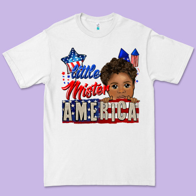 Little Mister America Black Boy Premium Tee Designed By Cowgirlartshop