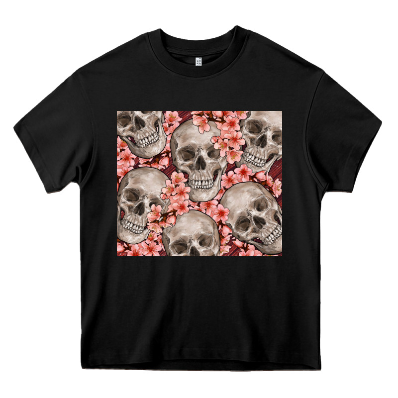 Skulls And Flowers Heavy Core Tee by TumblerDesignByShophia | Teevron