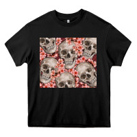 Black skulls and flowers Heavy Core Tee - TumblerDesignByShophia