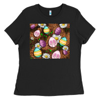 Black Easter rabbit eggs Ladies Tee - OliviaCreatesArt