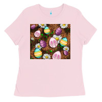 Bubblegum Pink Easter rabbit eggs Ladies Tee - OliviaCreatesArt