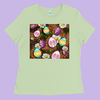 Easter Rabbit Eggs Ladies Tee Designed By Oliviacreatesart