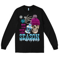 Black tis the season winter skull Long Sleeve Tee - FaDigitalArtStudio