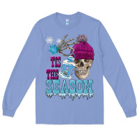 Colony Blue tis the season winter skull Long Sleeve Tee - FaDigitalArtStudio