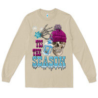 Mushroom tis the season winter skull Long Sleeve Tee - FaDigitalArtStudio