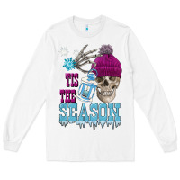 White tis the season winter skull Long Sleeve Tee - FaDigitalArtStudio