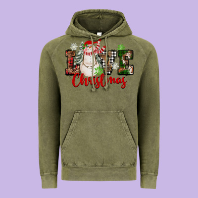 Love Christmas Snowman Vintage Hoodie Designed By Fadigitalartstudio