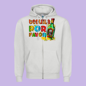 Tequila Porfavor Zipper Hoodie Designed By Adodesignshop