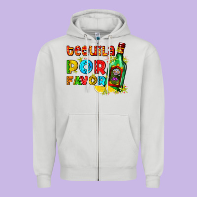 Tequila Porfavor Zipper Hoodie Designed By Adodesignshop
