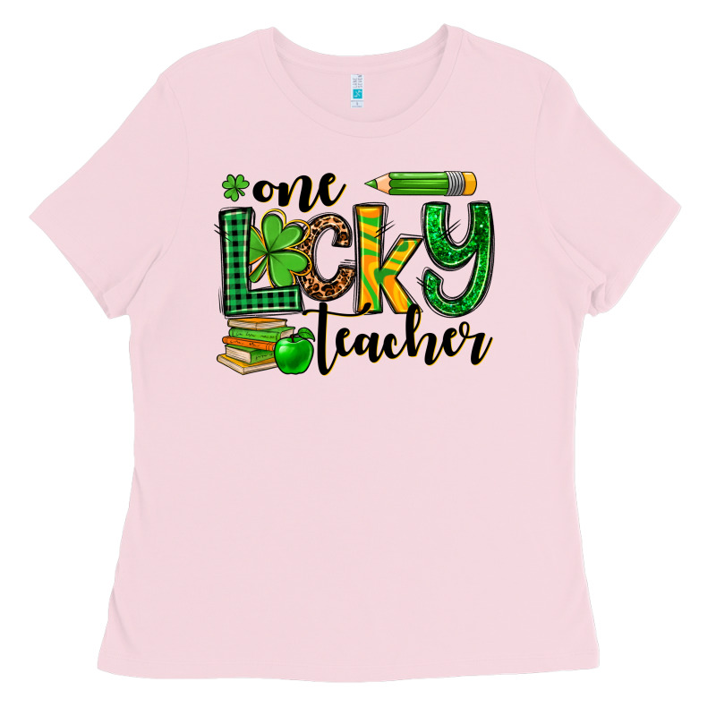 St. Patrick's One Lucky Teacher Ladies Tee by OliviaCreatesArt | Teevron